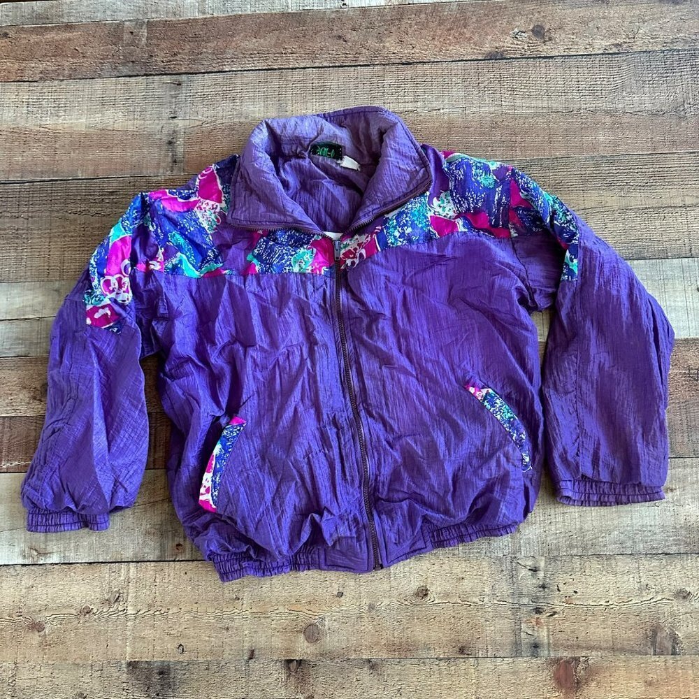 Sufi Womens Vintage Track suit Cinched Cropped Pant and Sleeves in Purple - Picture 2 of 16